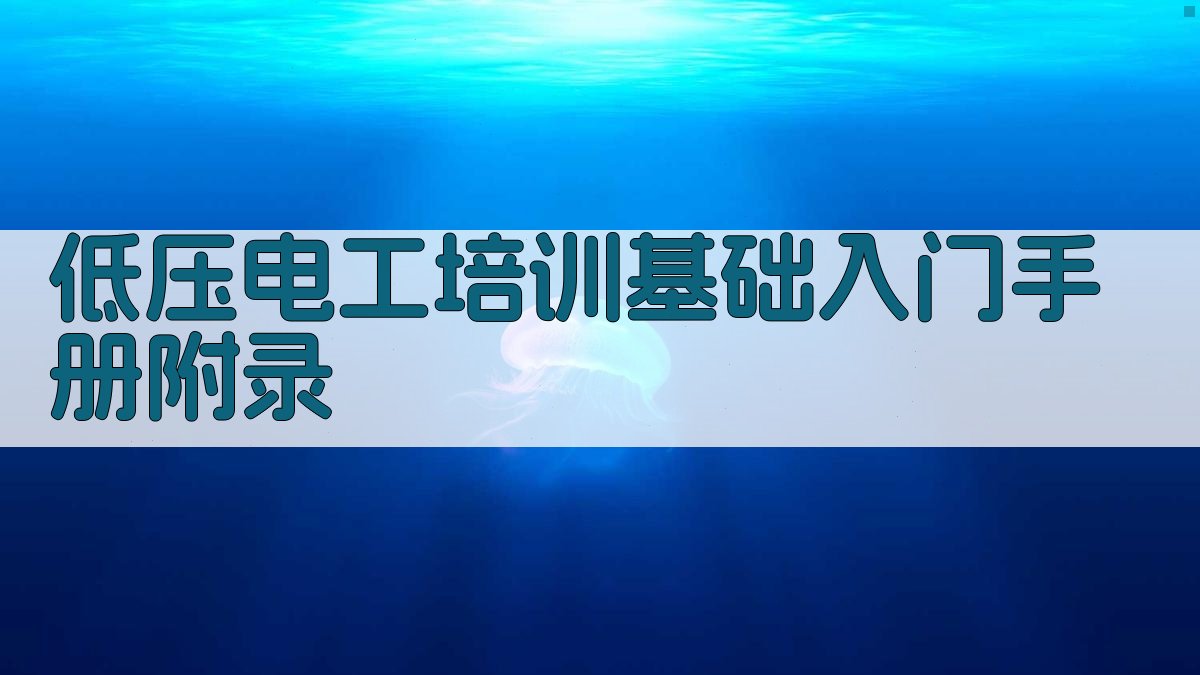 低压电工培训基础入门手册 · 附录 图3