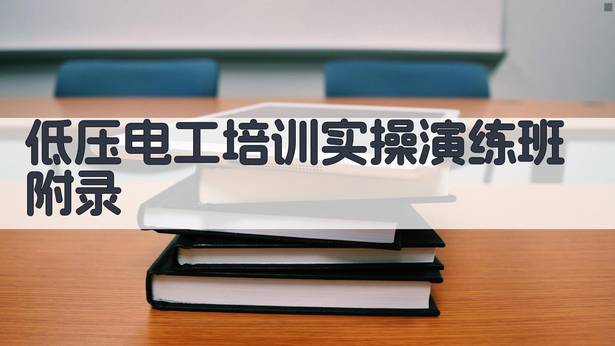 低压电工培训实操演练班 · 附录 图2