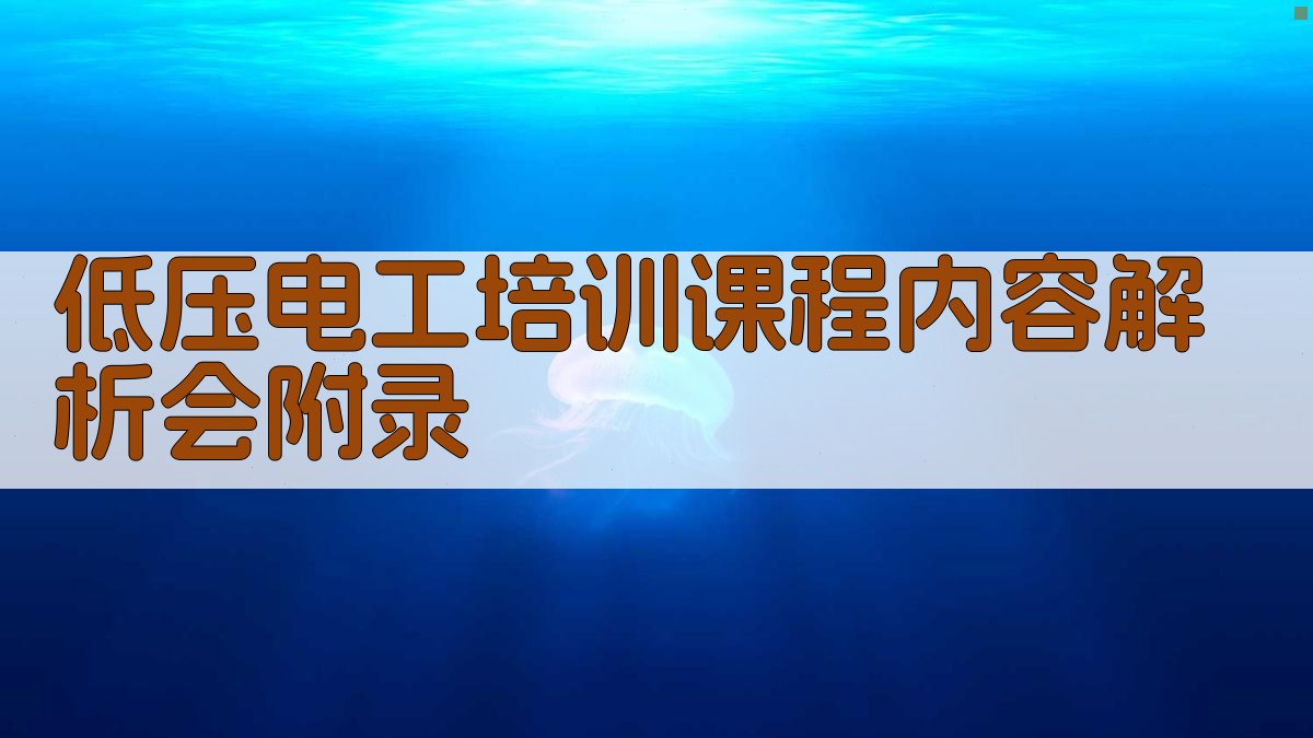 低压电工培训课程内容解析会 · 附录 图3