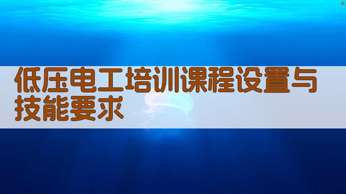 低压电工培训课程设置与技能要求 图2
