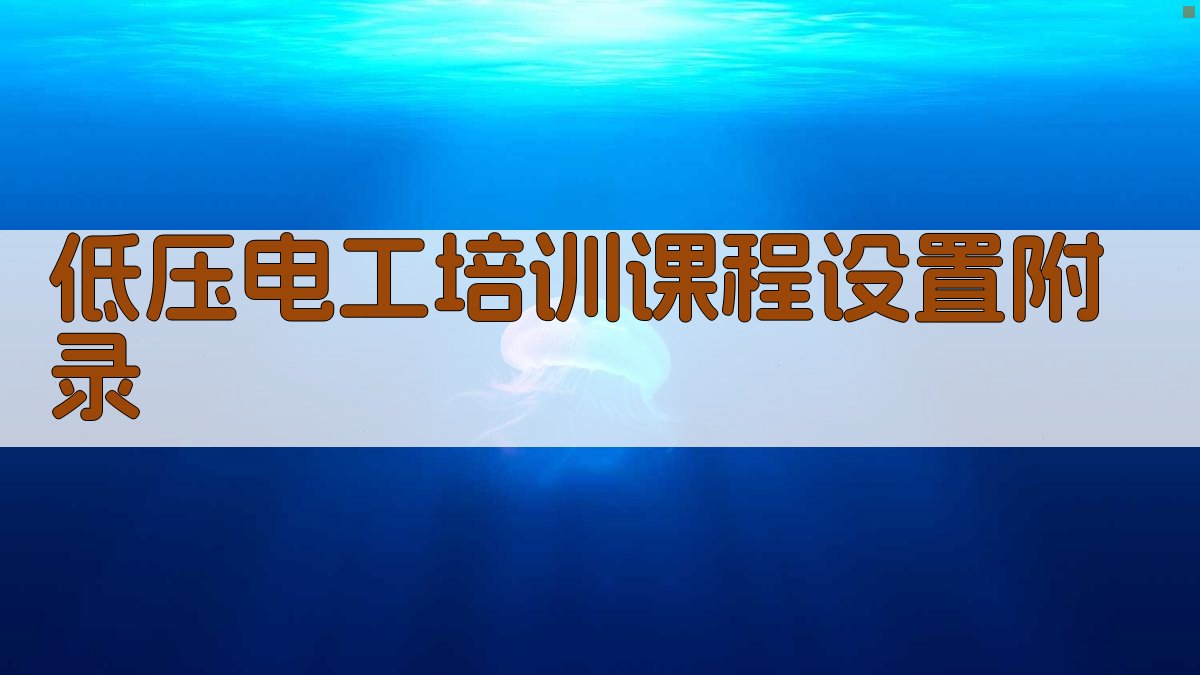 低压电工培训课程设置 · 附录 图3