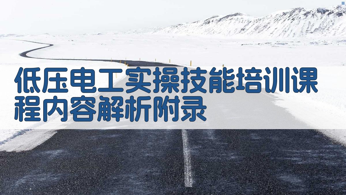 低压电工实操技能培训课程内容解析 · 附录 图4