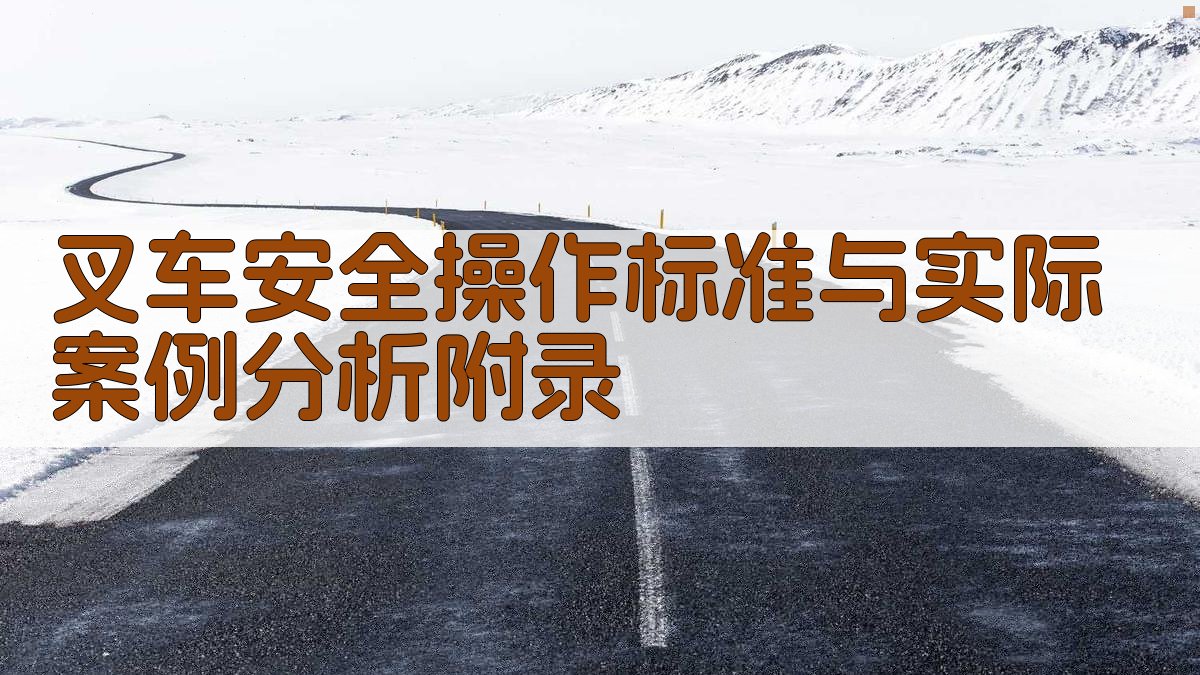 叉车安全操作标准与实际案例分析 · 附录 图4