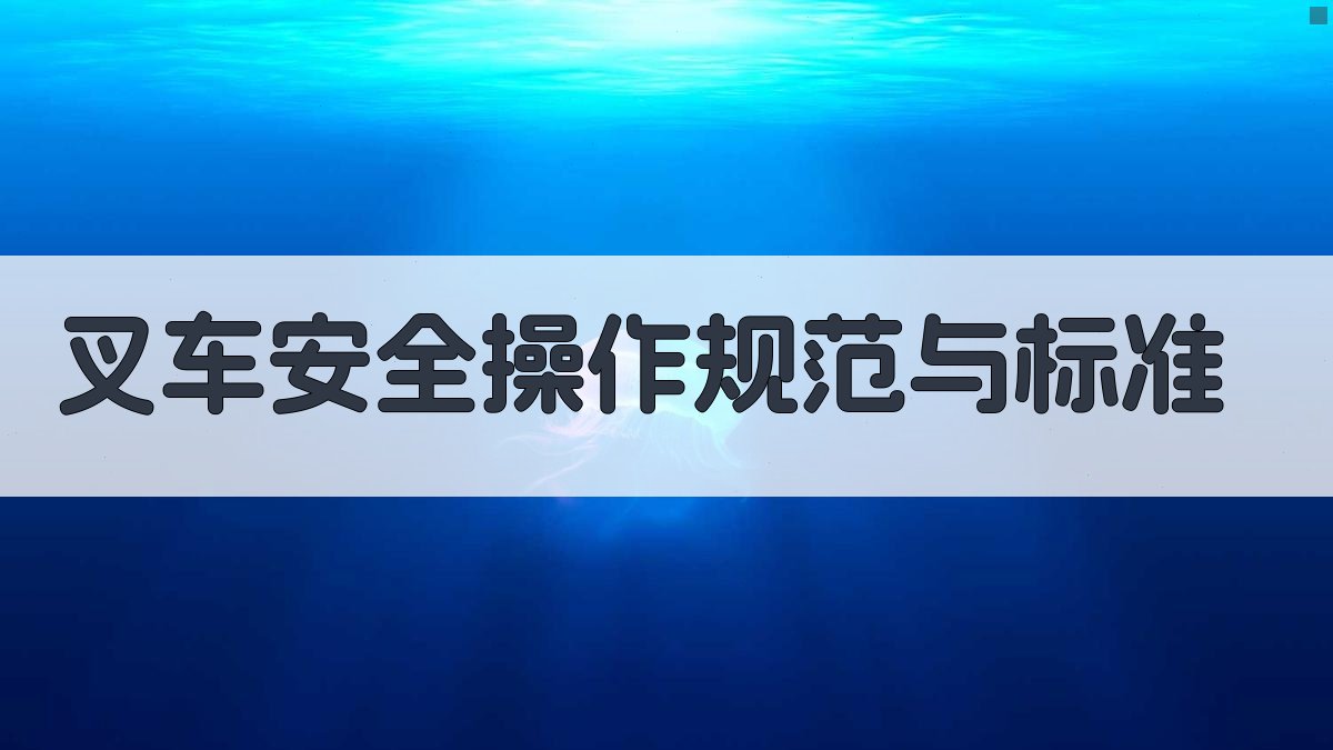 叉车安全操作规范与标准 图1
