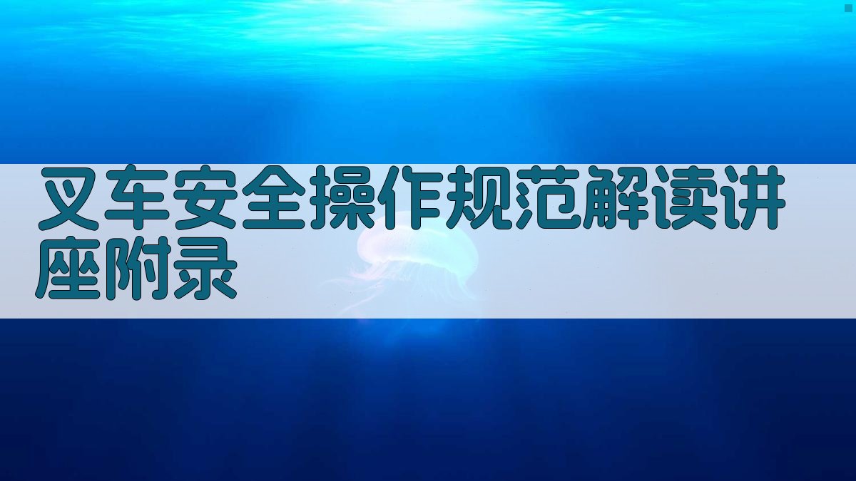 叉车安全操作规范解读讲座 · 附录 图4