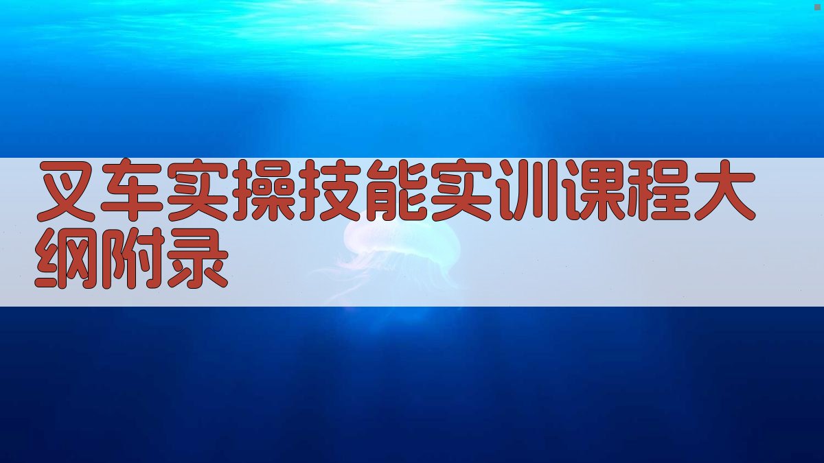 叉车实操技能实训课程大纲 · 附录 图5