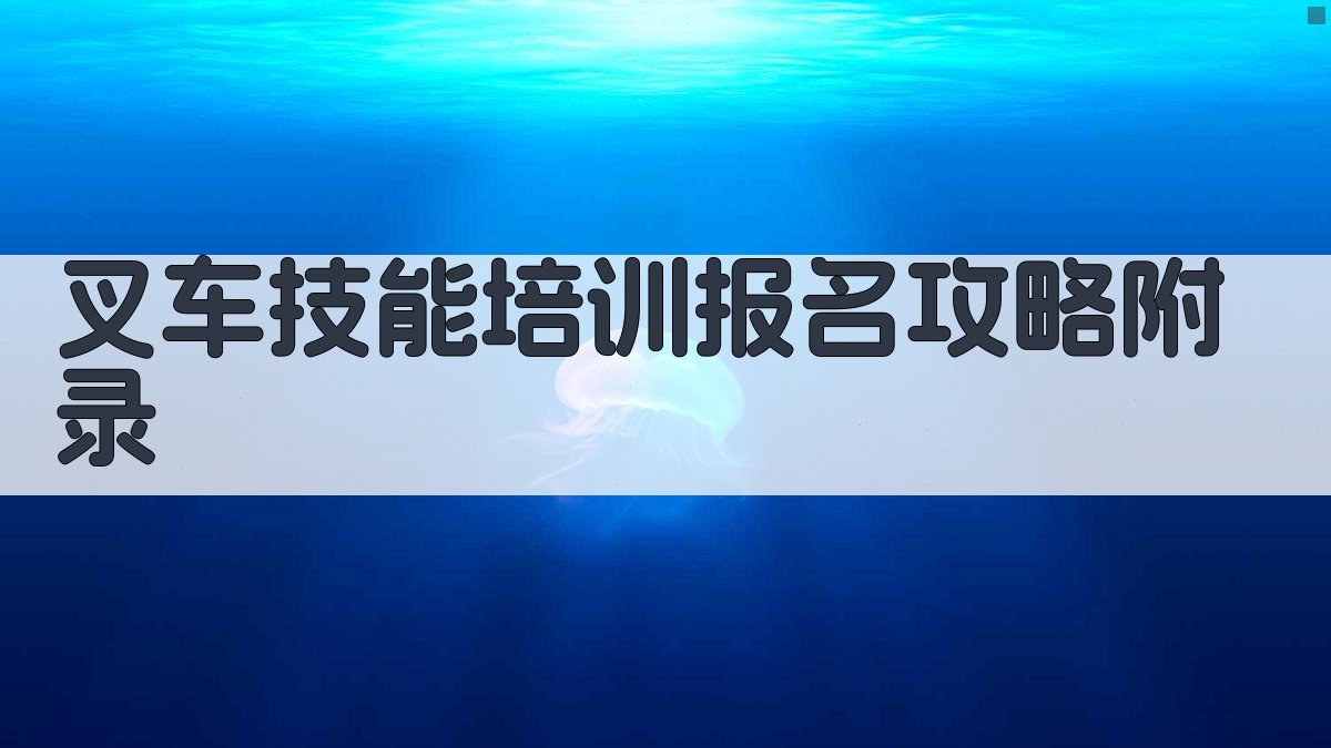 叉车技能培训报名攻略 · 附录 图3