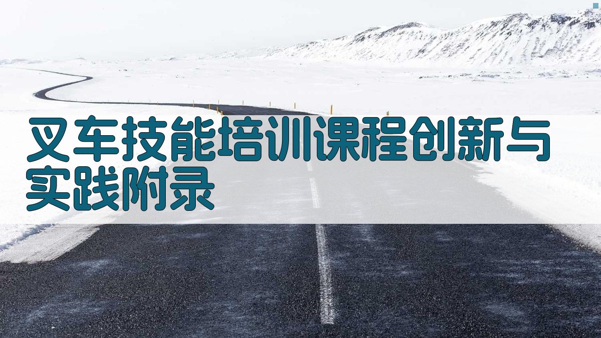 叉车技能培训课程创新与实践 · 附录 图3