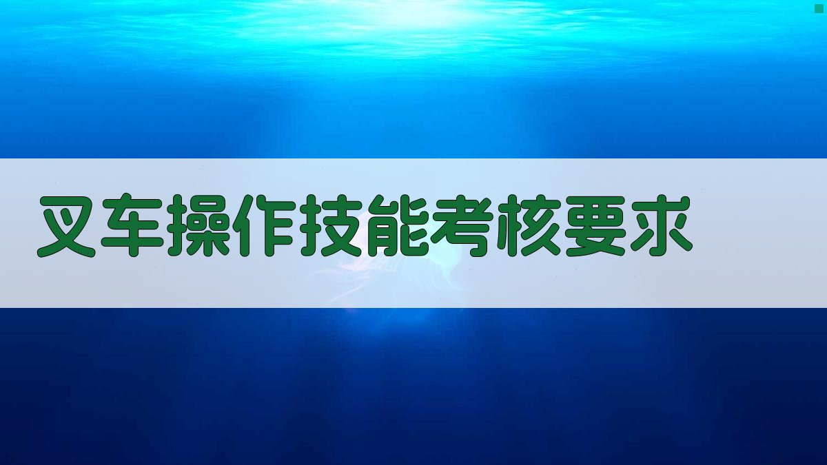 叉车操作技能考核要求 图4