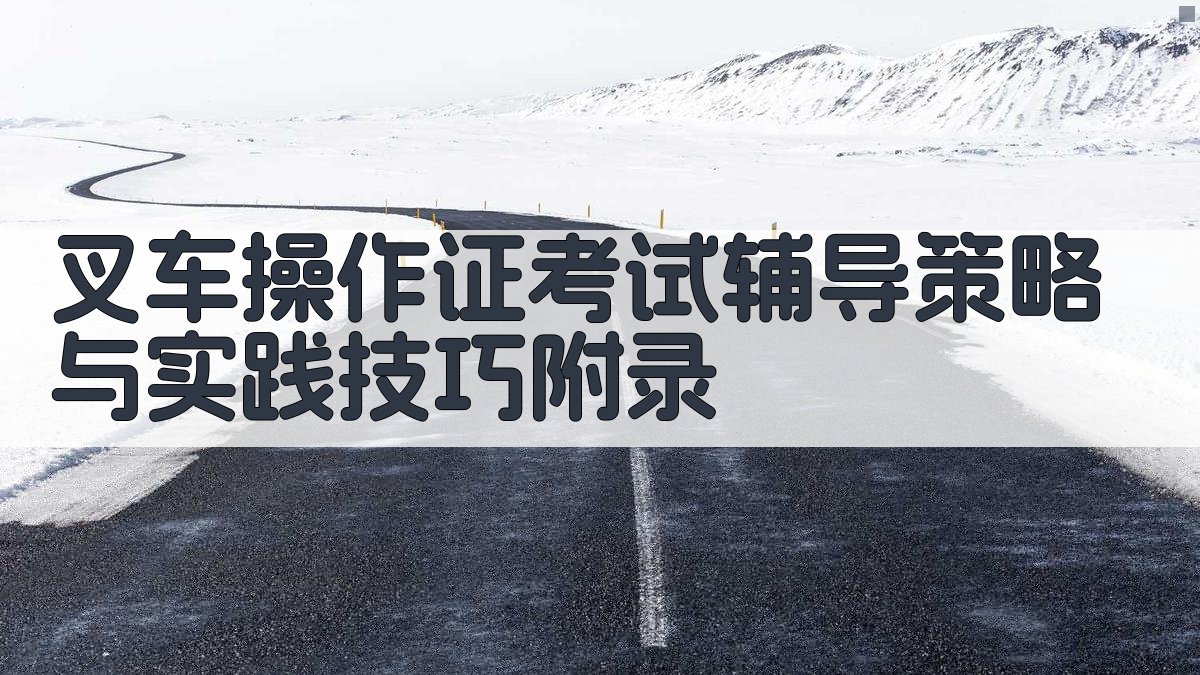 叉车操作证考试辅导策略与实践技巧 · 附录 图4