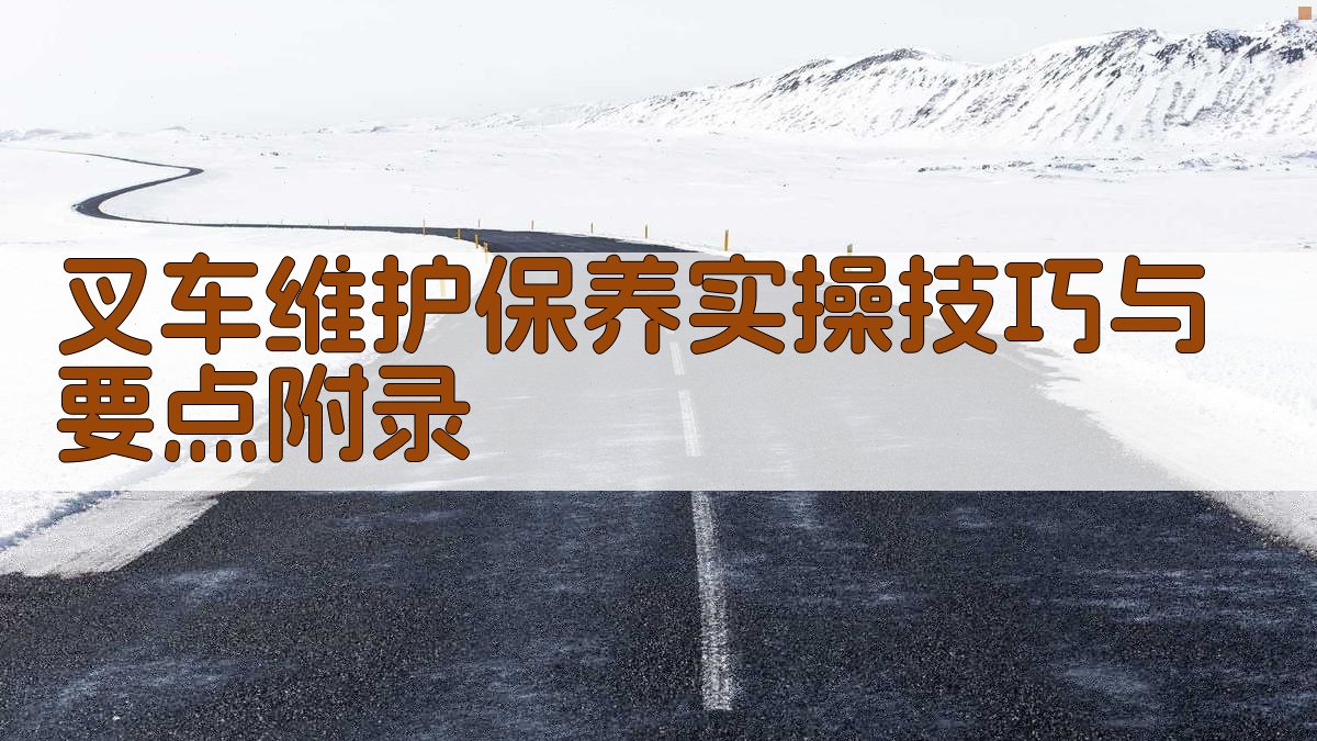 叉车维护保养实操技巧与要点 · 附录 图3