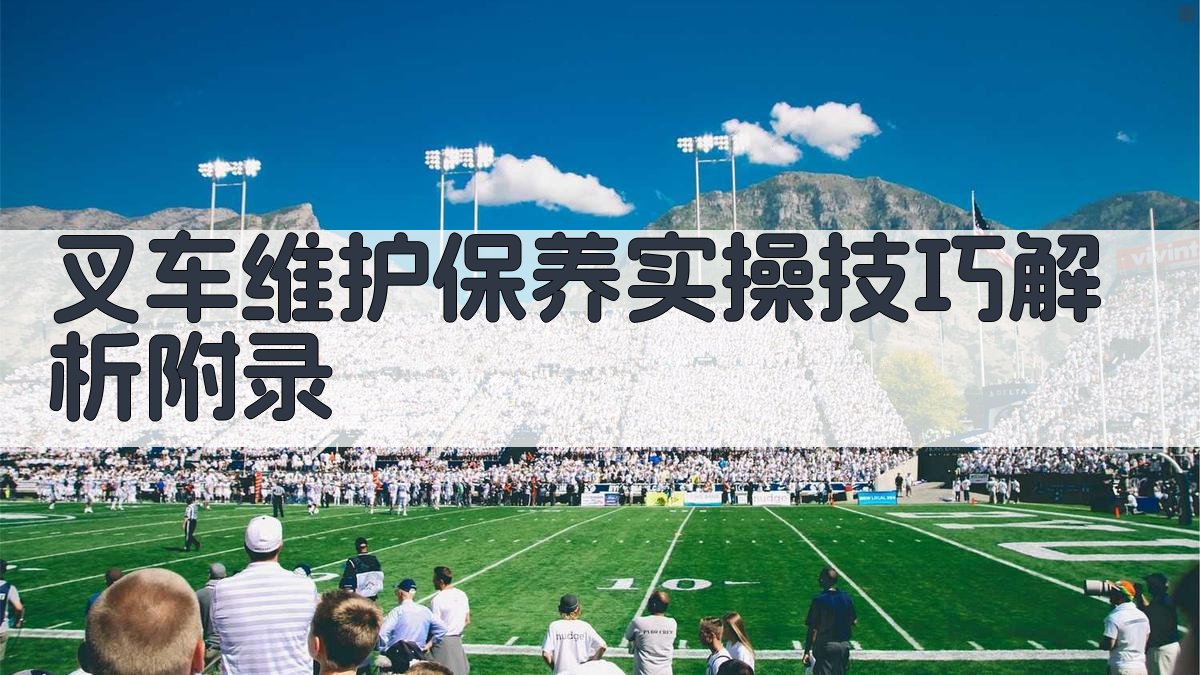 叉车维护保养实操技巧解析 · 附录 图3