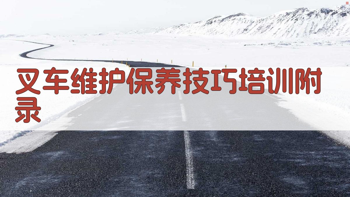 叉车维护保养技巧培训 · 附录 图5