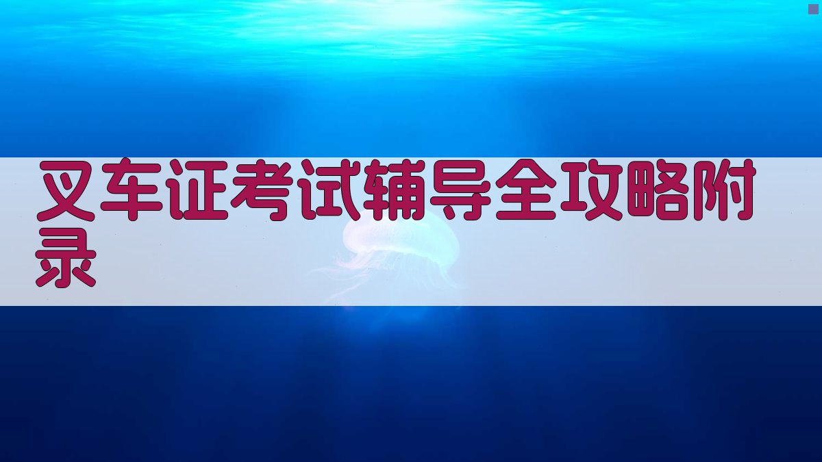 叉车证考试辅导全攻略 · 附录 图4