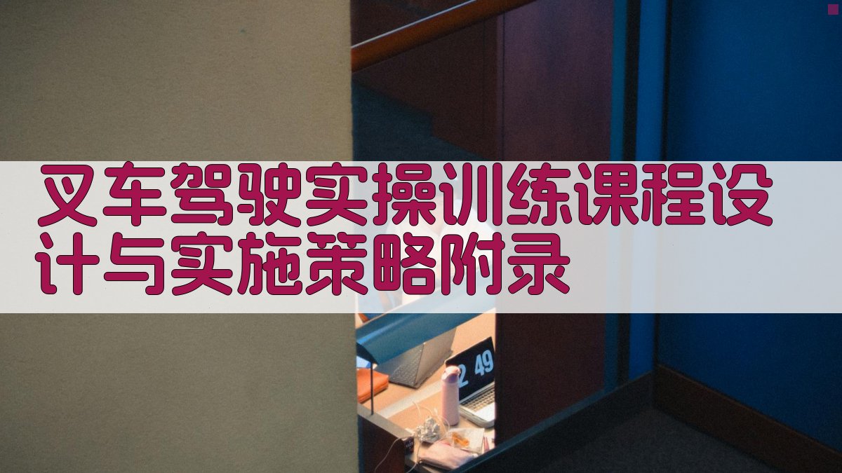 叉车驾驶实操训练课程设计与实施策略 · 附录 图3