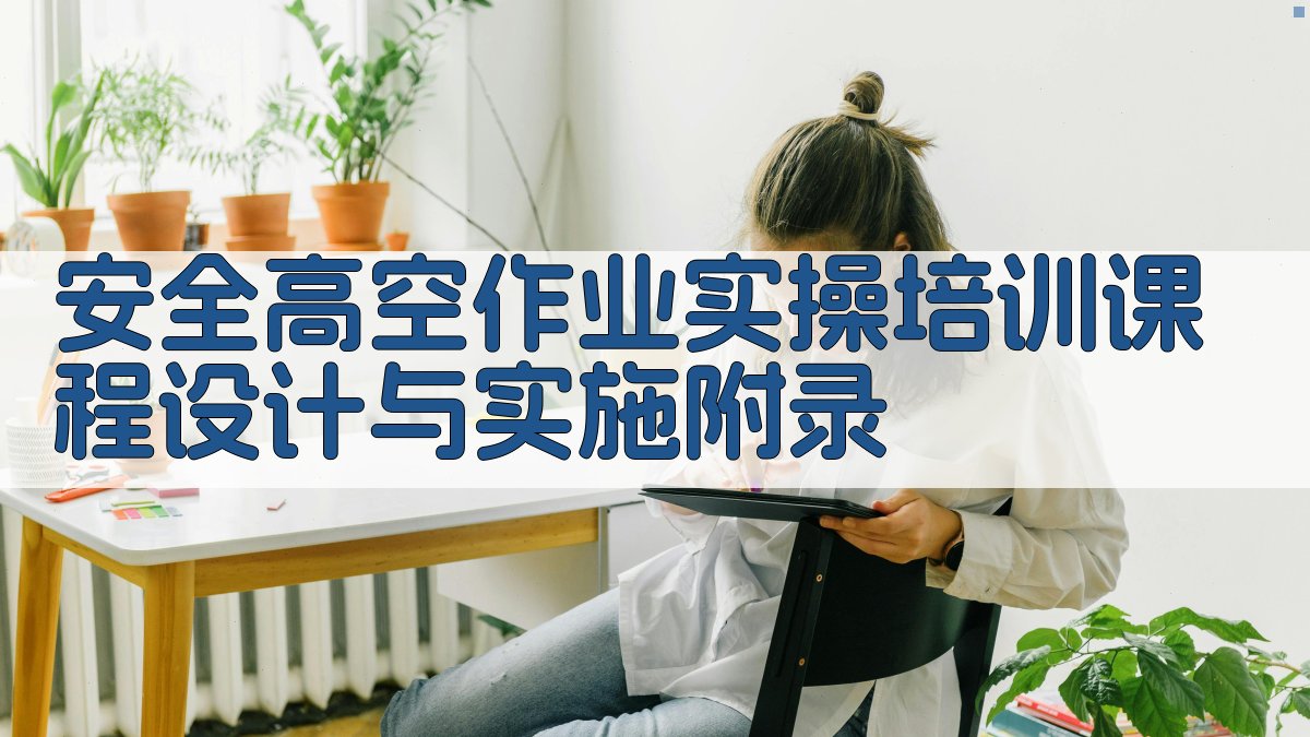 安全高空作业实操培训课程设计与实施 · 附录 图4