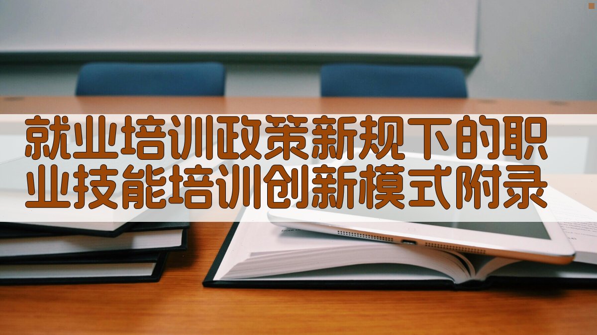 就业培训政策新规下的职业技能培训创新模式 · 附录 图5