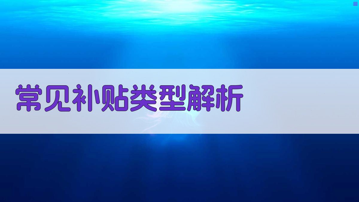 常见补贴类型解析 图2