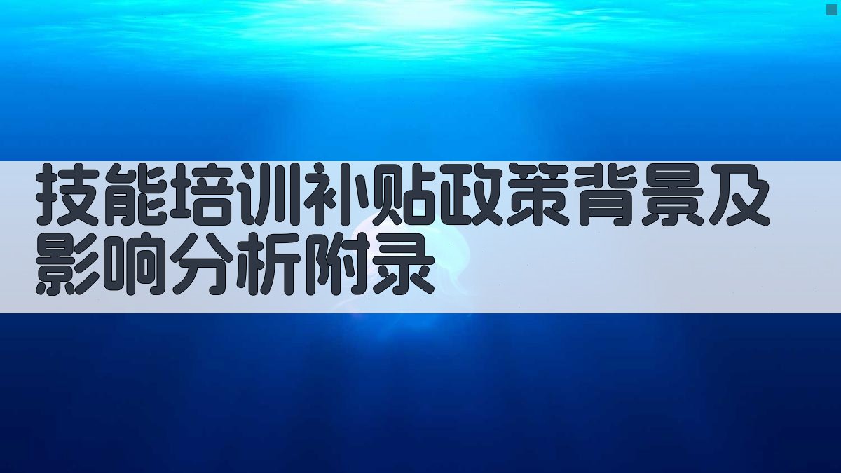 技能培训补贴政策背景及影响分析 · 附录 图4