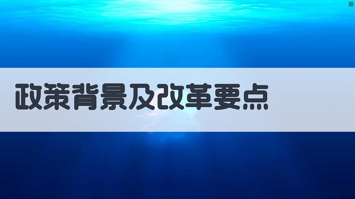 政策背景及改革要点 图1
