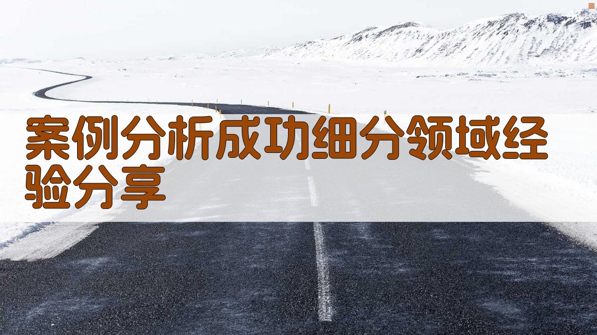 案例分析成功细分领域经验分享 图1