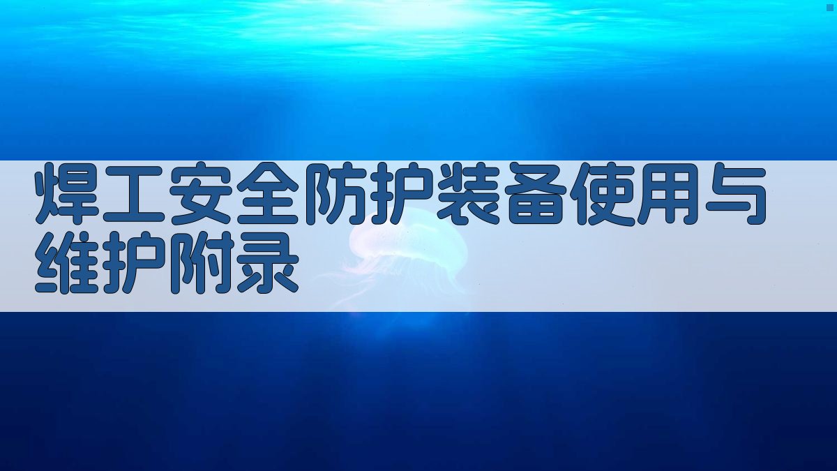 焊工安全防护装备使用与维护 · 附录 图2