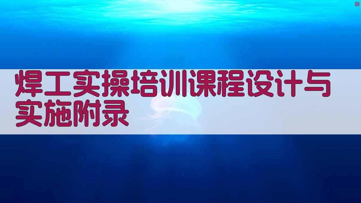 焊工实操培训课程设计与实施 · 附录 图5