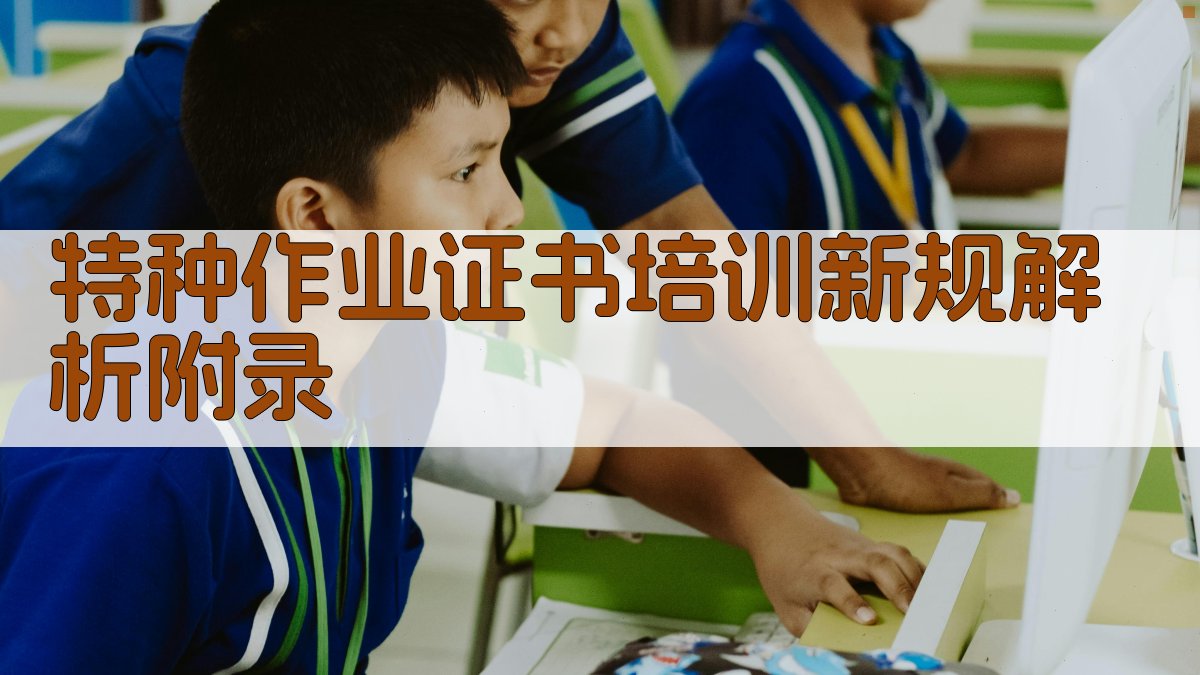 特种作业证书培训新规解析 · 附录 图4