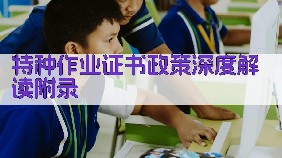 特种作业证书政策深度解读 · 附录 图1