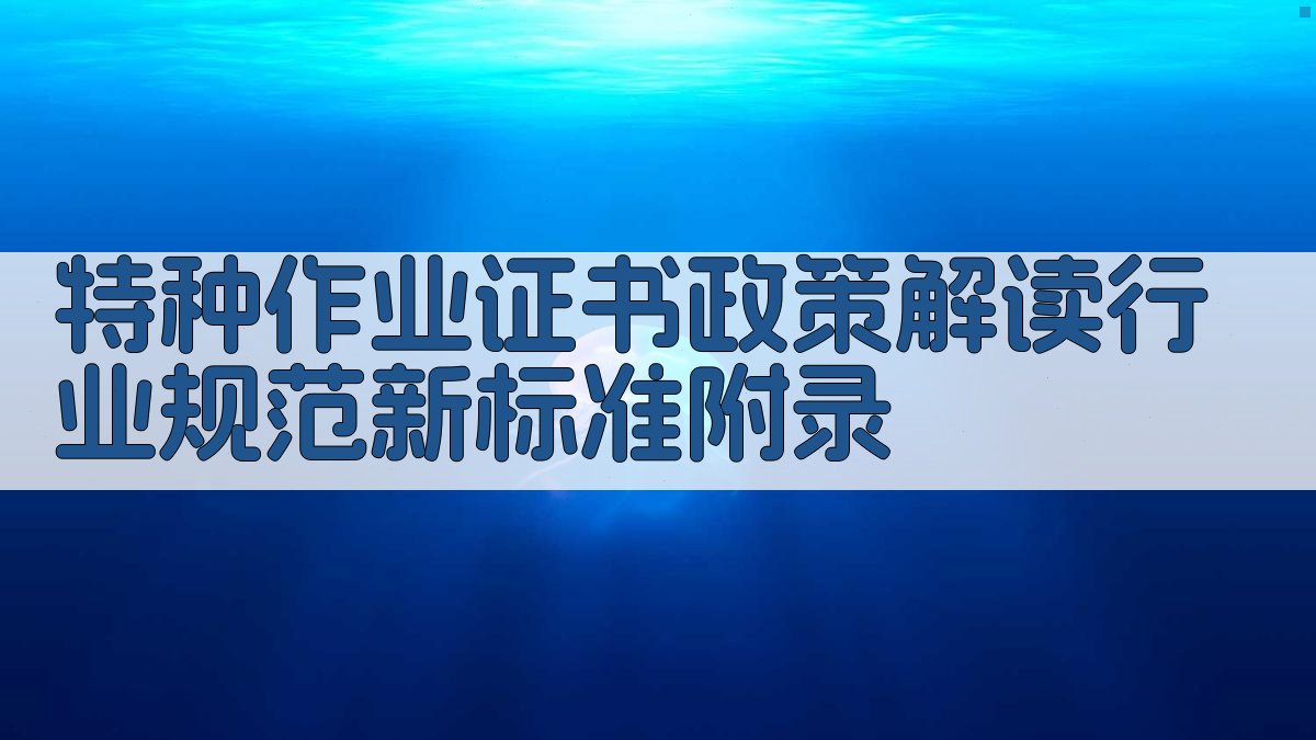 特种作业证书政策解读行业规范新标准 · 附录 图5