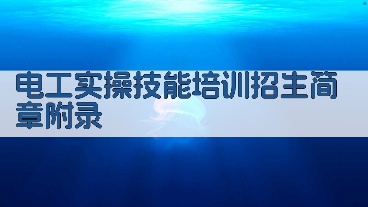 电工实操技能培训招生简章 · 附录 图5