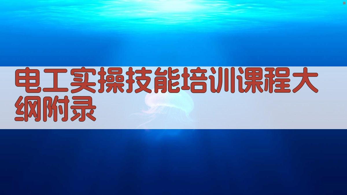 电工实操技能培训课程大纲 · 附录 图5
