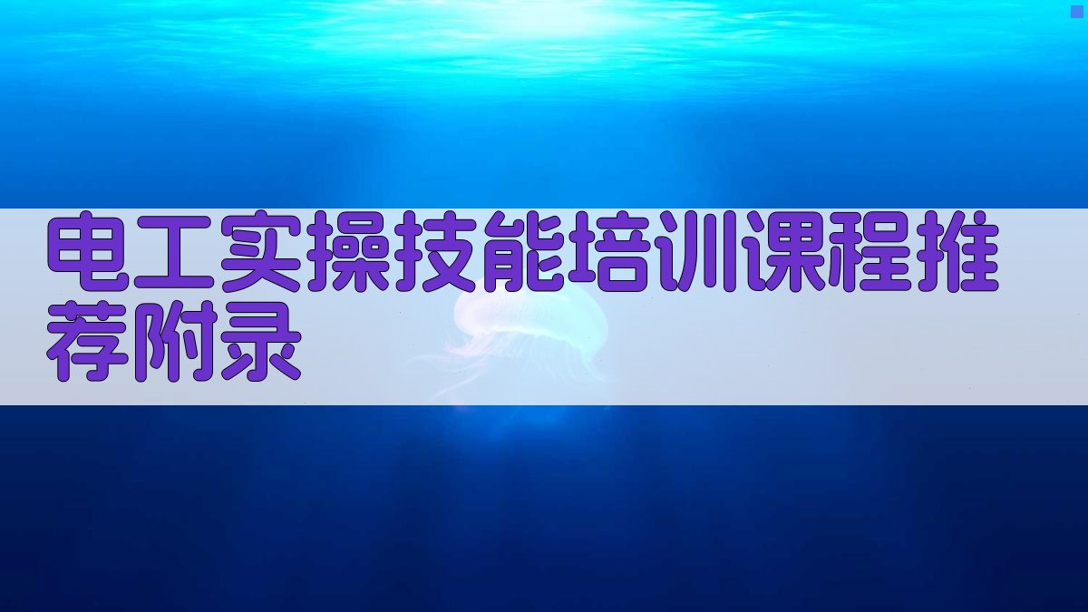 电工实操技能培训课程推荐 · 附录 图1