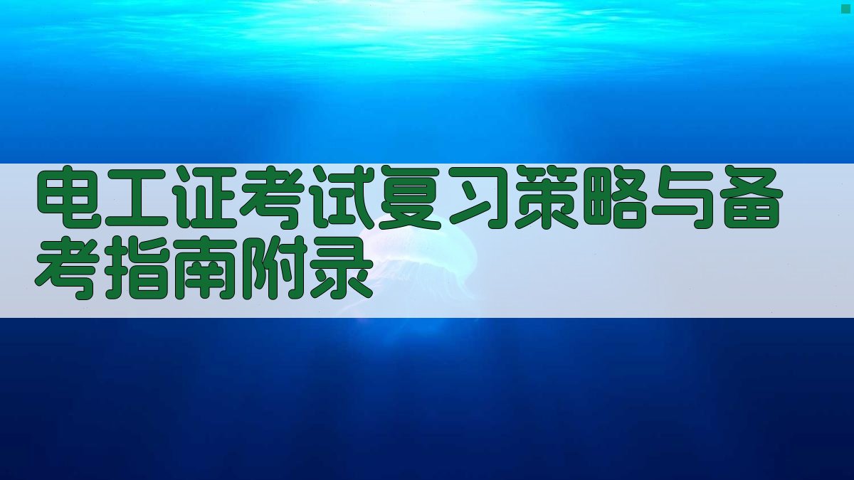 电工证考试复习策略与备考指南