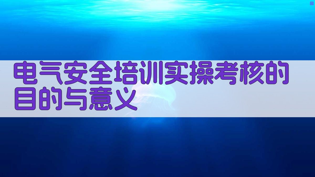 电气安全培训实操考核的目的与意义 图1