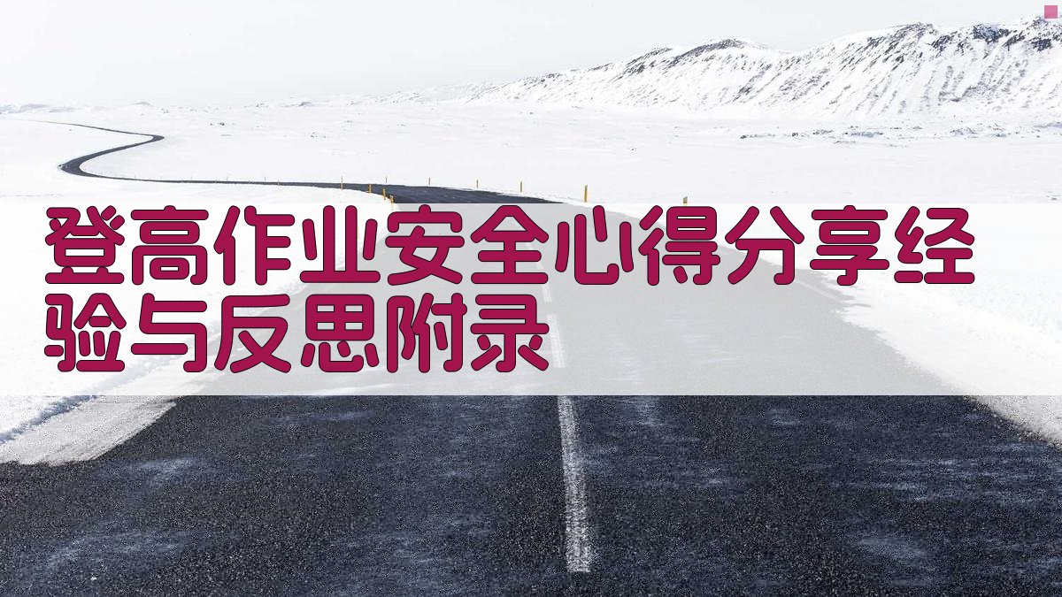 登高作业安全心得分享经验与反思 · 附录 图4
