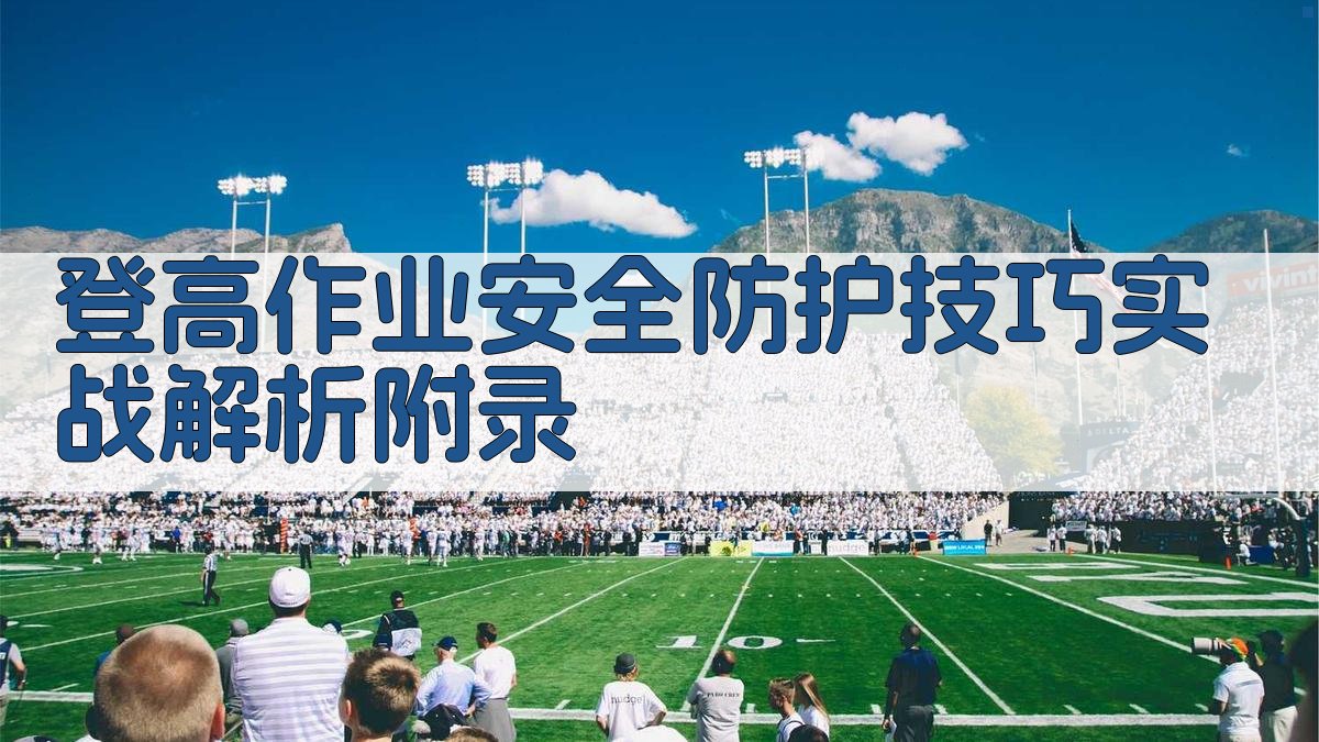 登高作业安全防护技巧实战解析 · 附录 图1