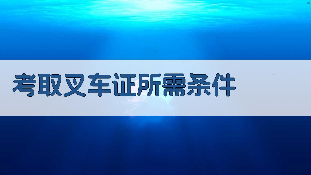 考取叉车证所需条件 图2