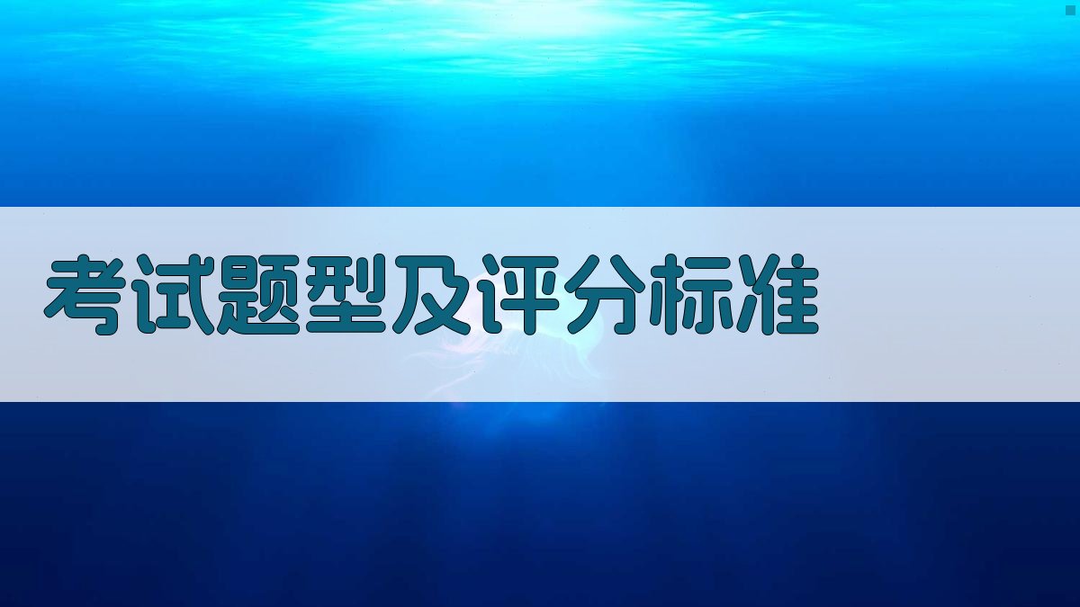 考试题型及评分标准 图2