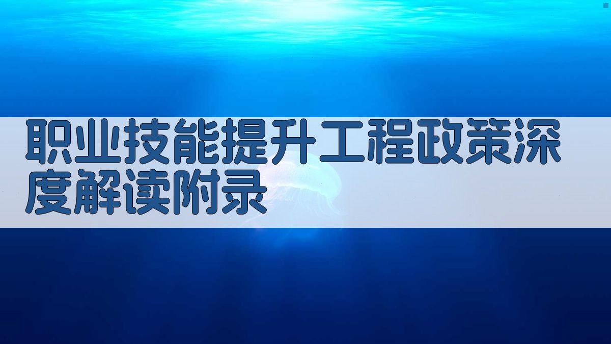 职业技能提升工程政策深度解读 · 附录 图3