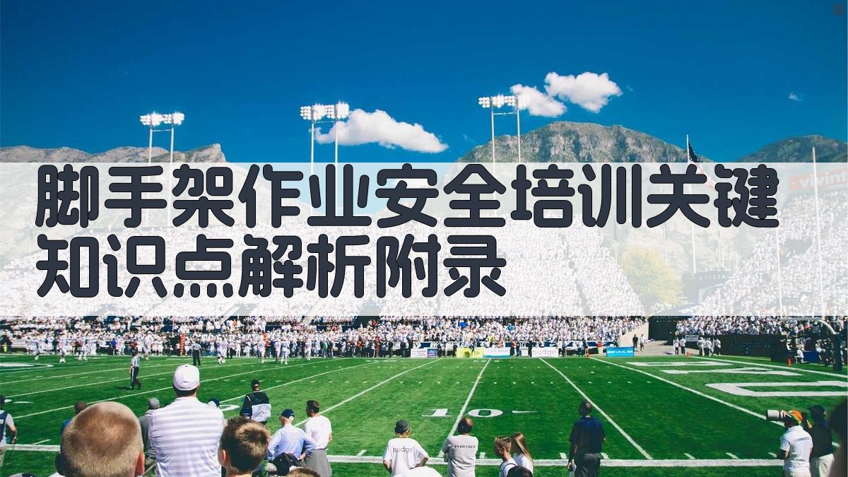 脚手架作业安全培训关键知识点解析 · 附录 图4