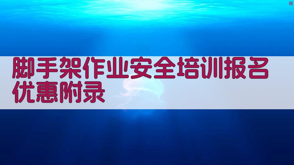 脚手架作业安全培训报名优惠 · 附录 图3