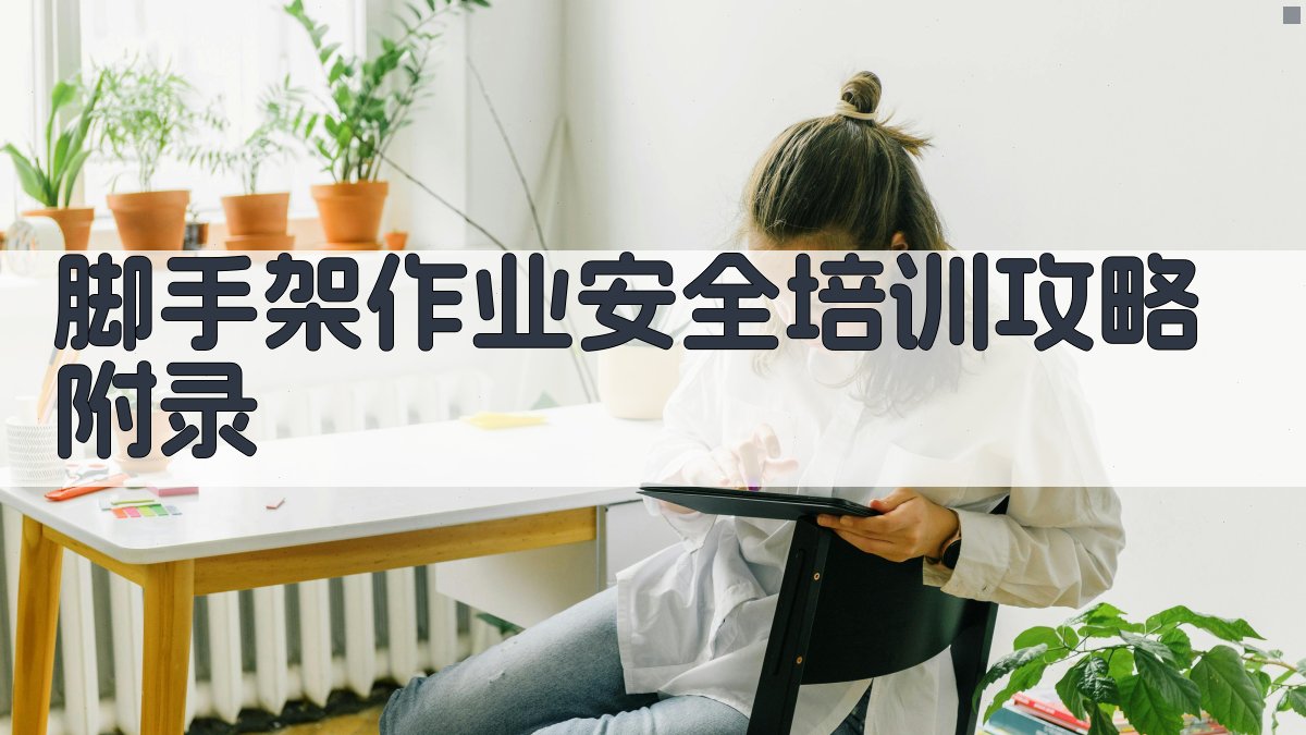 脚手架作业安全培训攻略 · 附录 图2