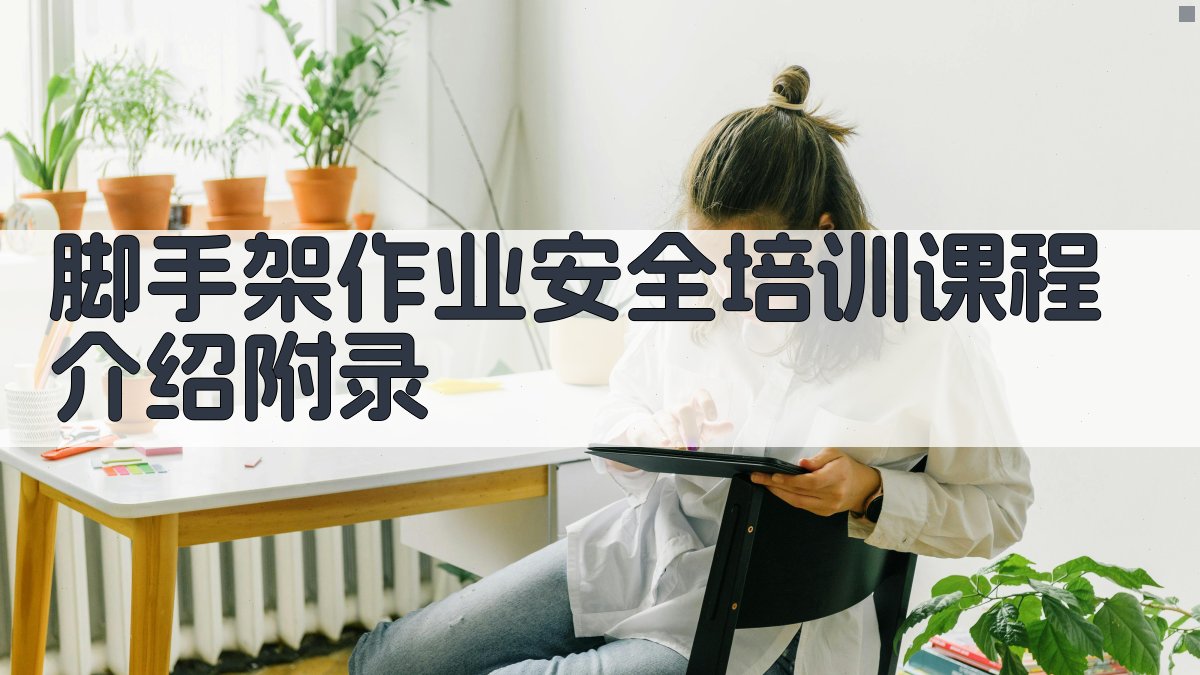 脚手架作业安全培训课程介绍 · 附录 图3