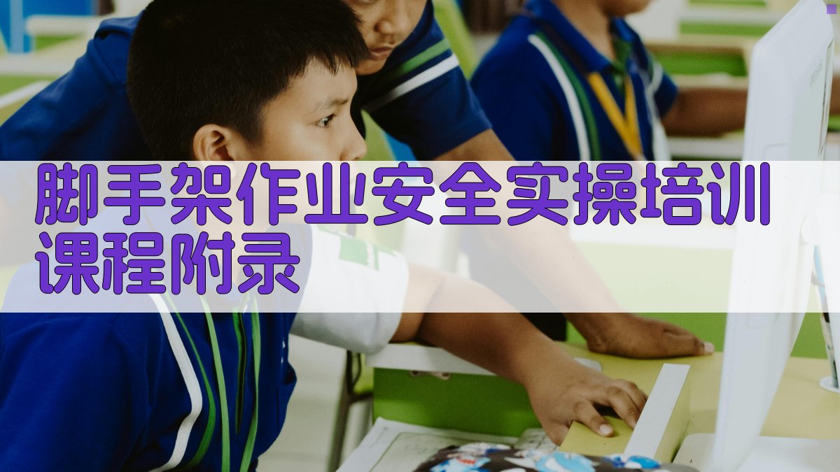 脚手架作业安全实操培训课程 · 附录 图4
