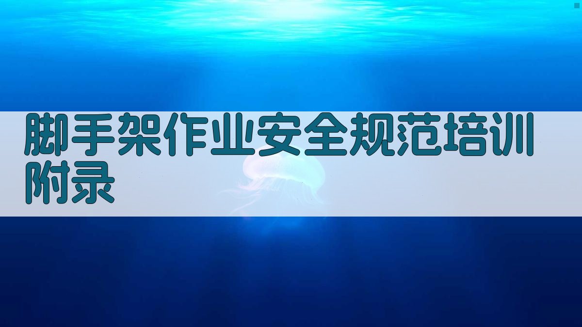 脚手架作业安全规范培训 · 附录 图4