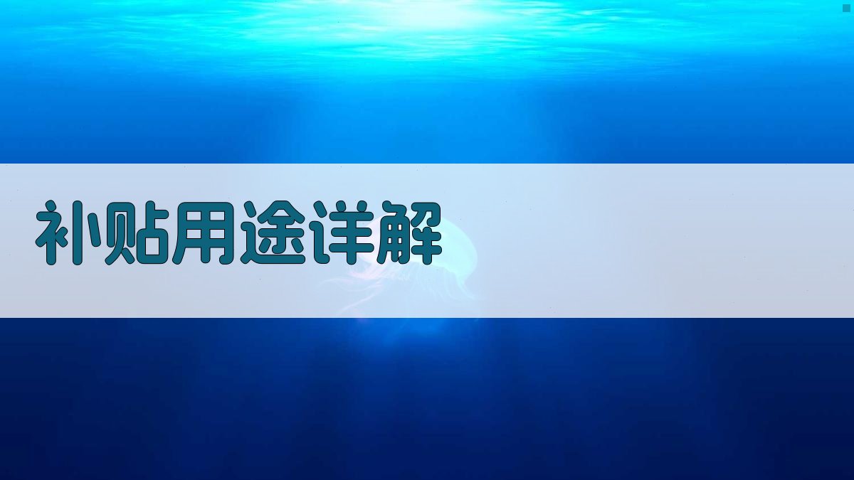 补贴用途详解 图1
