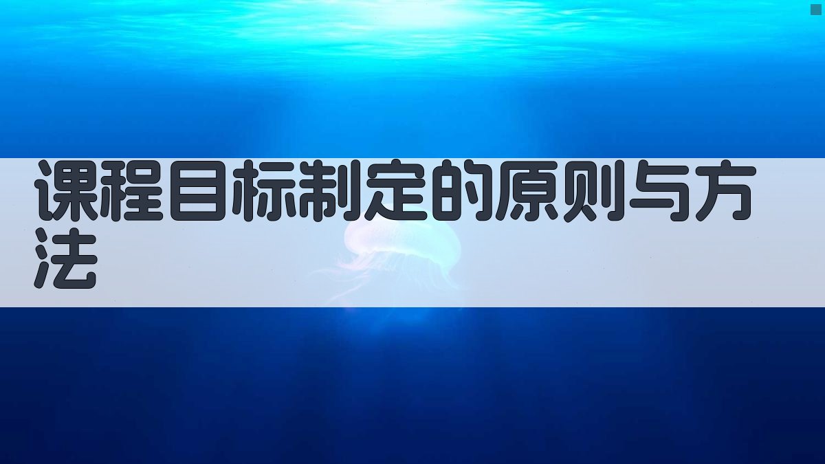 课程目标制定的原则与方法 图3
