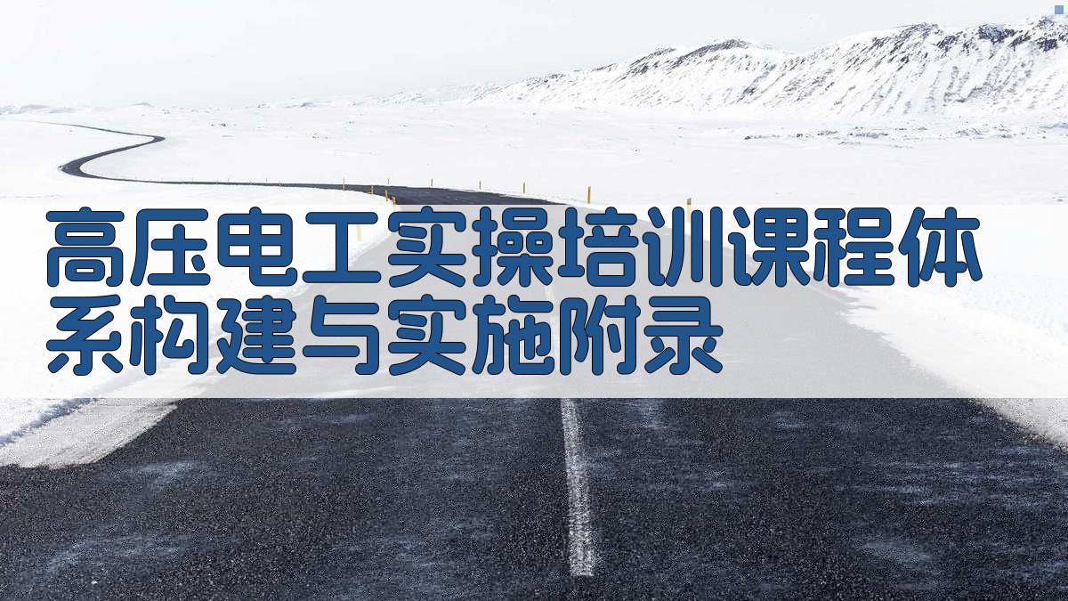 高压电工实操培训课程体系构建与实施 · 附录 图5