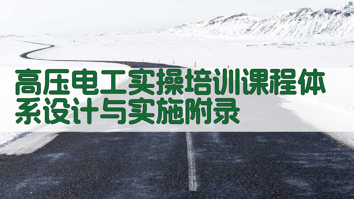 高压电工实操培训课程体系设计与实施 · 附录 图5